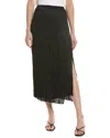 Vince Crushed Overlay Midi Skirt In Black