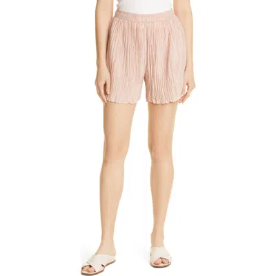 Vince Crushed Pleat Shorts In Pink