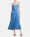 Vince Relaxed Crushed Slip Dress In Blue