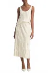 Vince Crushed Satin Bias Skirt In Pale Ivory In Neutral