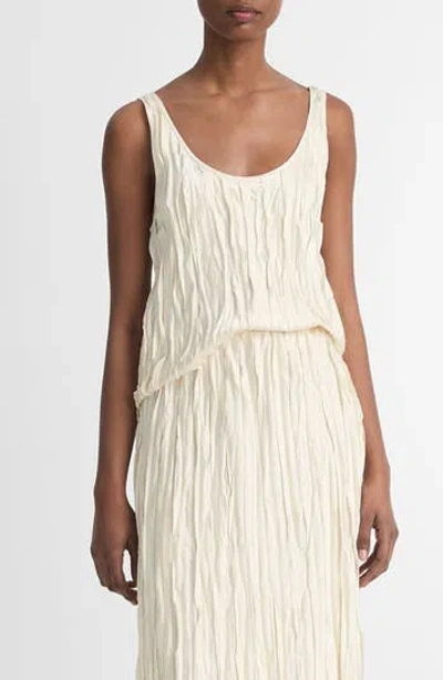 Vince Crushed Satin Tank In Neutral