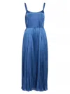 VINCE CRUSHED SILK RELAXED SLIP DRESS IN 485 CDB CADET BLUE