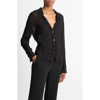 Vince Crushed Stripe Shirt In Animal Print