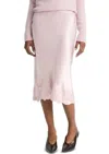 Vince Cut Out Hem Slip Midi Skirt In Orchid Stone In Pink