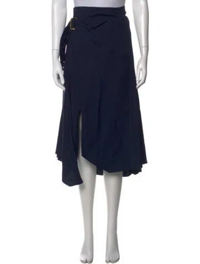 Pre-owned Vince Cutout Accent Midi Length Skirt In Blue