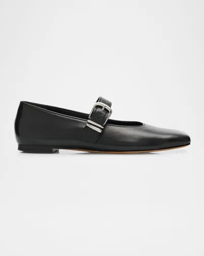 Vince Daniela Leather Ballerina Flats In Black