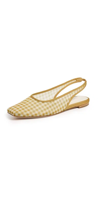 Vince Daphne Ii Gingham Mesh Slingback Flats In Brown