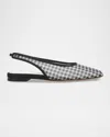 Vince Daphne Ii Gingham Mesh Slingback Flats In Multi