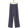 Vince Pleat Front Linen-blend Pull-on Pant In Blue