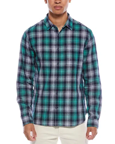 VINCE DEL MAR PLAID LINEN-BLEND SHIRT