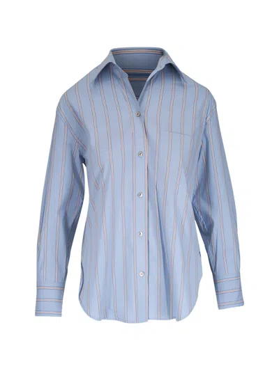Vince Del Mar Striped Shirt In Blue