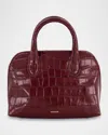 Vince Delphine Mini Croc-effect Leather Crossbody Handbag In Burgundy