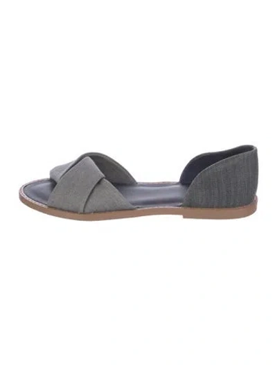 Pre-owned Vince Denim Printed Sandals In Gray