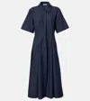Vince Short-sleeve Denim Shirtdress In Blau
