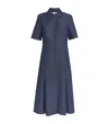Vince Short-sleeve Denim Shirtdress In Navy