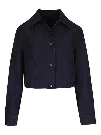 Vince Denim Shirt Jacket In Blue