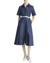 Vince Denim Shirt Dress In Deep Indigo In Blue