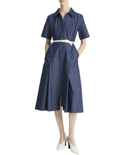 Vince Denim Shirt Dress In Deep Indigo In Blue