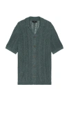 Vince Cabana Knit Button-up Shirt In Brown