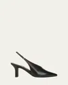 Vince Devi Smooth Leather Slingback Pumps In Black Leather