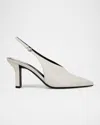 Vince Devi Smooth Leather Slingback Pumps In Milk White Leather