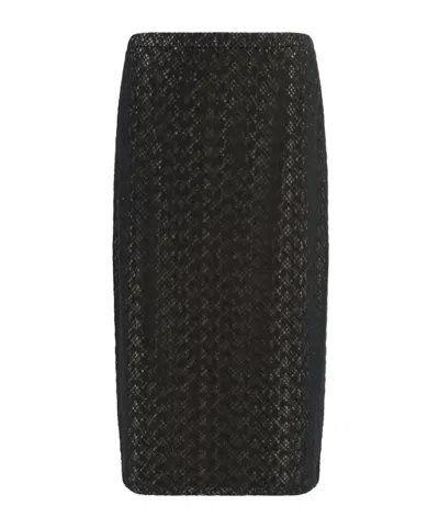 Vince Diamond Lace Pencil Skirt In Black