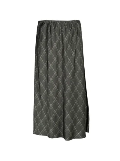 Vince Diamond-plaid Slip Midi Skirt In Transparent