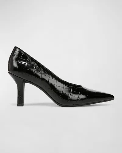 VINCE DIANE CROCO-EMBOSSED PUMPS