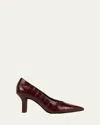 Vince Diane Croco-embossed Pumps In Cherry Croco Print Leather