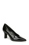 Vince Dianen Croc Embossed Pointed Toe Pump In Black