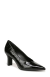 Vince Dianen Croc Embossed Pointed Toe Pump In Black
