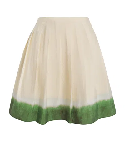 Vince Dip Dye Pleated Midi Skirt In Neutral