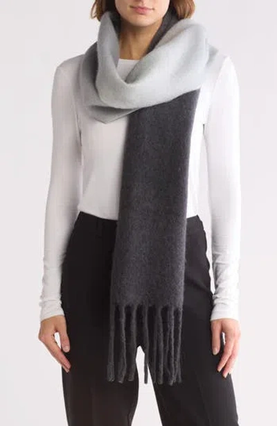 Vince Dip Dye Scarf In Steel/charcoal