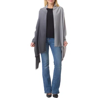 Vince Dip Dye Wool & Cashmere Wrap In Gray