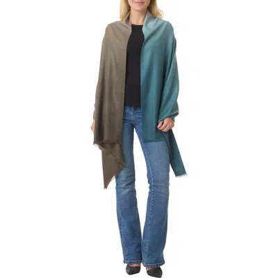 Vince Dip Dye Wool & Cashmere Wrap In Brown
