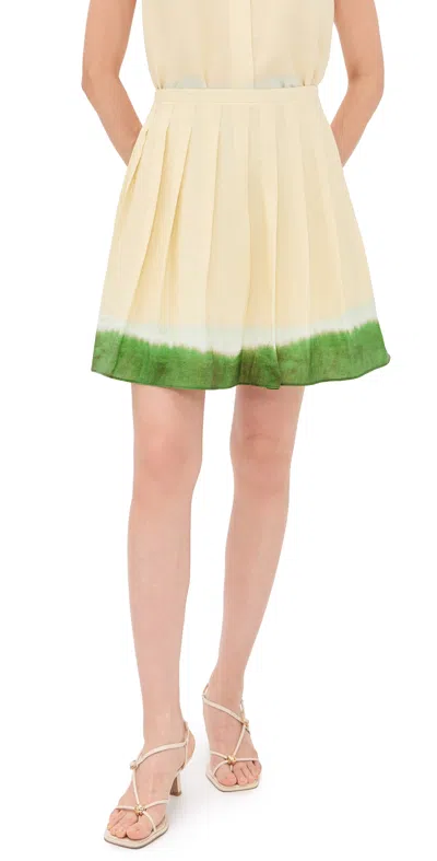 Vince Dip Dye Pleated Skirt In Neutral