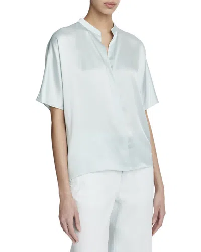 Vince Dolman Silk Blouse In Blue