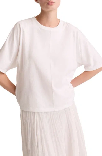 Vince Dolman Sleeve Cotton T-shirt In White