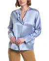 VINCE VINCE DOLMAN SLEEVE DRAPED SILK BLOUSE