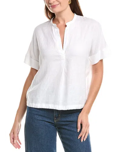 Vince Dolman Sleeve Linen Pullover In White