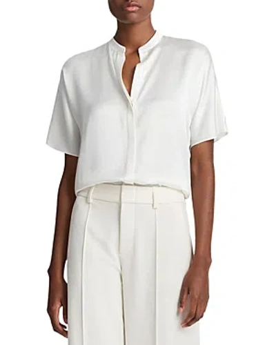 Vince Dolman Sleeve Silk Shirt In Off White