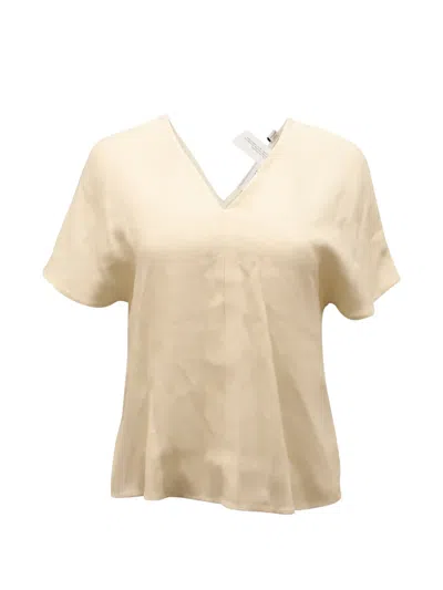Pre-owned Vince Dolman Sleeve V-neck Blouse In Neutral