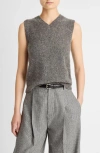 Vince Donegal Boiled Cashmere Sweater Vest In Gray