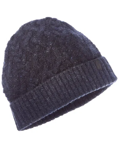 Vince Donegal Cable Cuffed Cashmere Hat In Blue