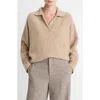 Vince Donegal Cashmere Polo Sweater In Brown