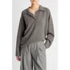 Vince Donegal Cashmere Polo Sweater In Gray