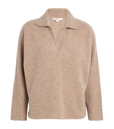 Vince Donegal Dolman Polo Sweater In Neutral