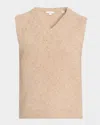 Vince Donegal Plush Cashmere Sweater Vest In Neutral