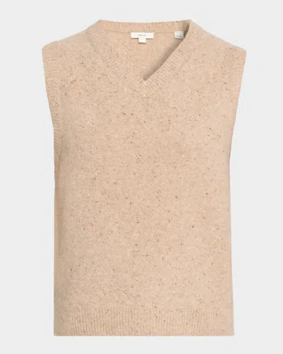 Vince Donegal Plush Cashmere Sweater Vest In Gray