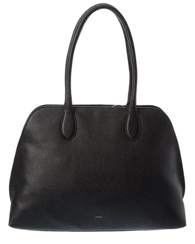 Vince Donna Large Leather Satchel In Black